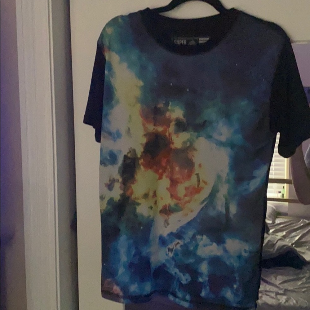 Soft stretchy space print shirt size S